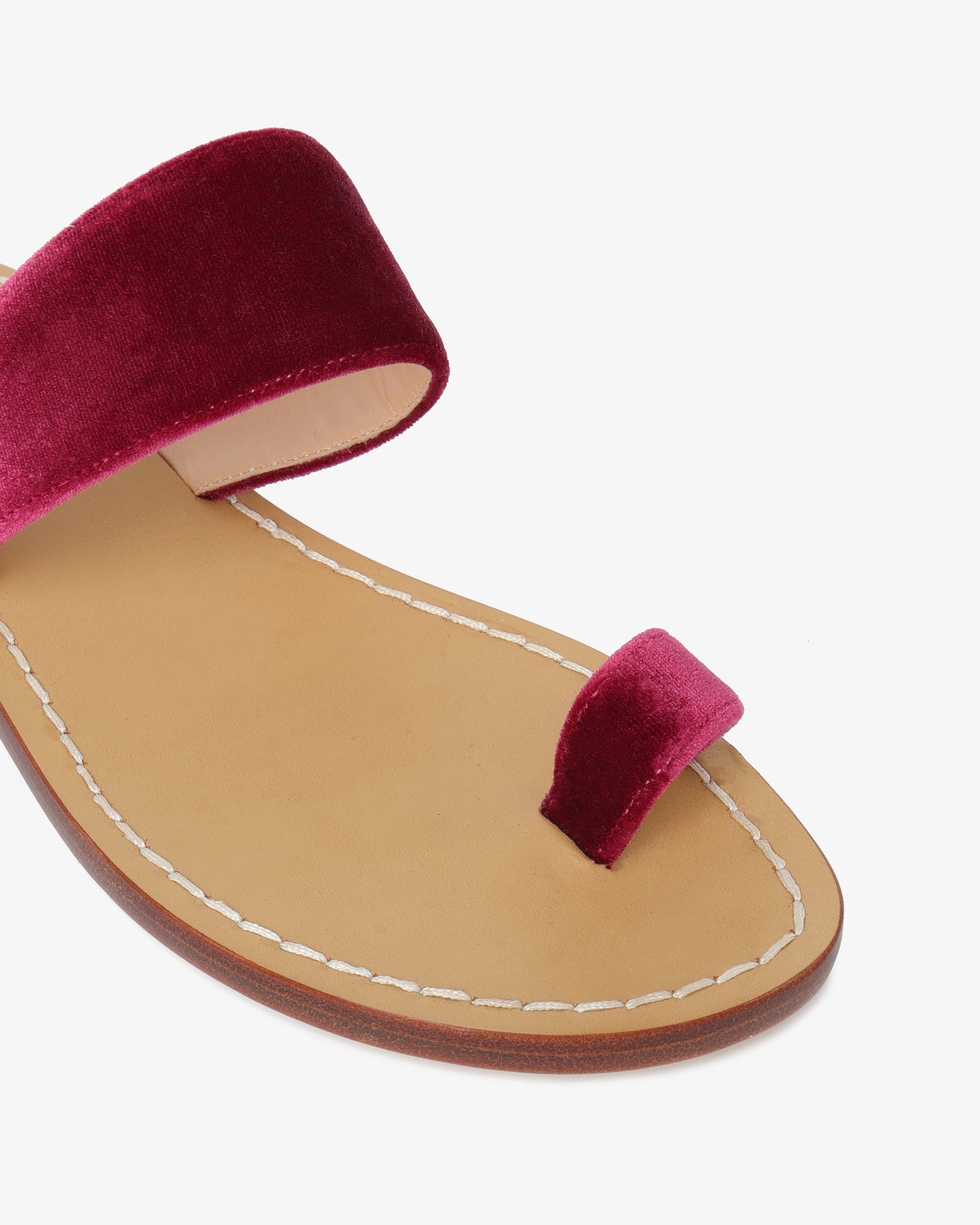 Velvet Capri Sandal - Burgundy