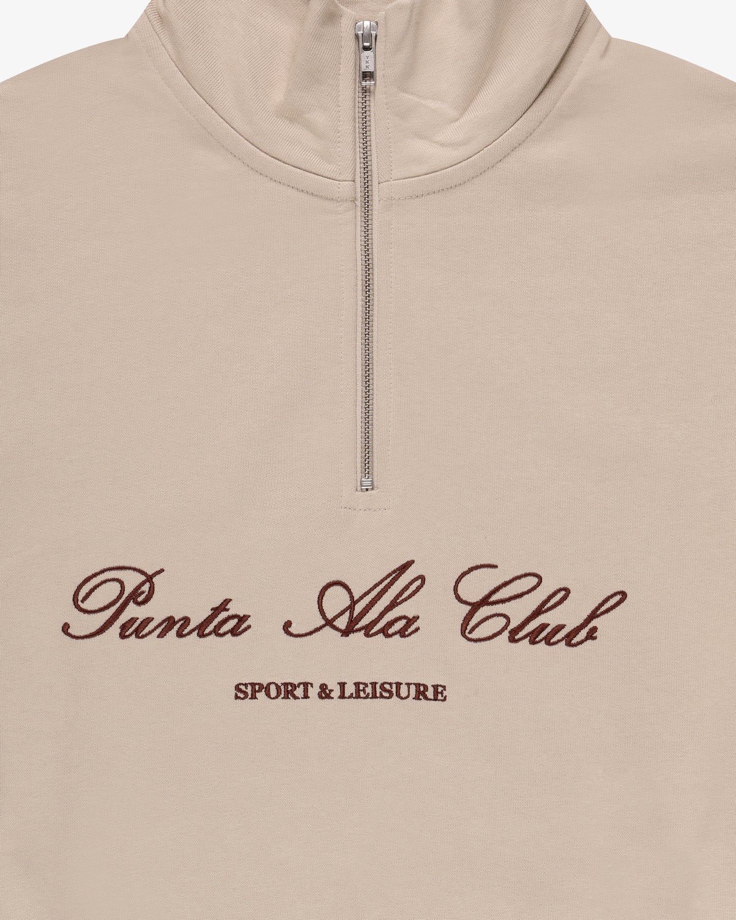 Felpa Mezza Zip "sport&leisure" Beige