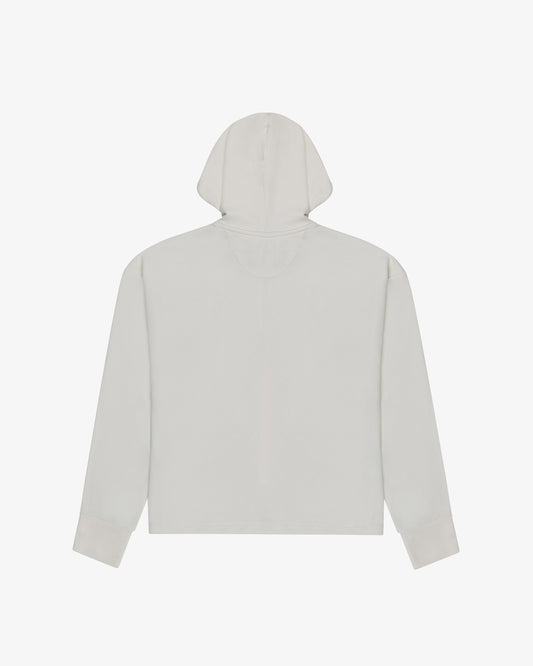 Cropped Zip Up Hoodie - Milk