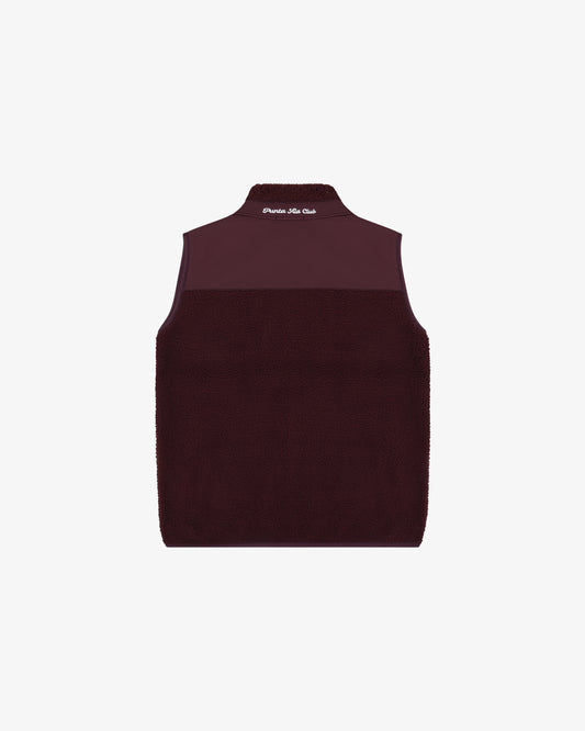 Pile Fleece Vest – Burgundy