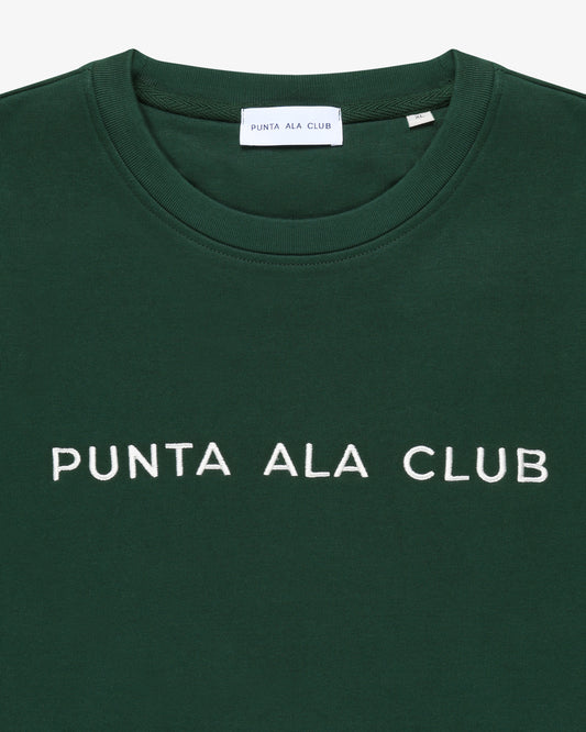 felpa girocollo logo - verde/bianco