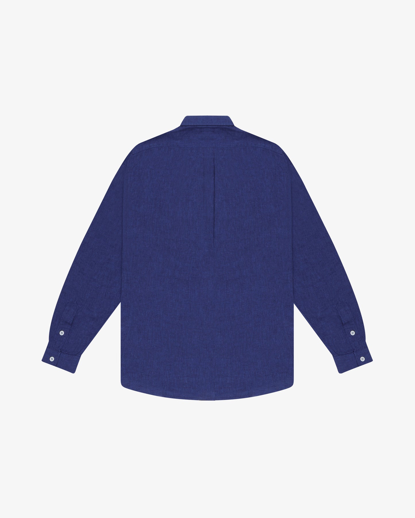 Long-Sleeve Linen Shirt - Ocean Blue
