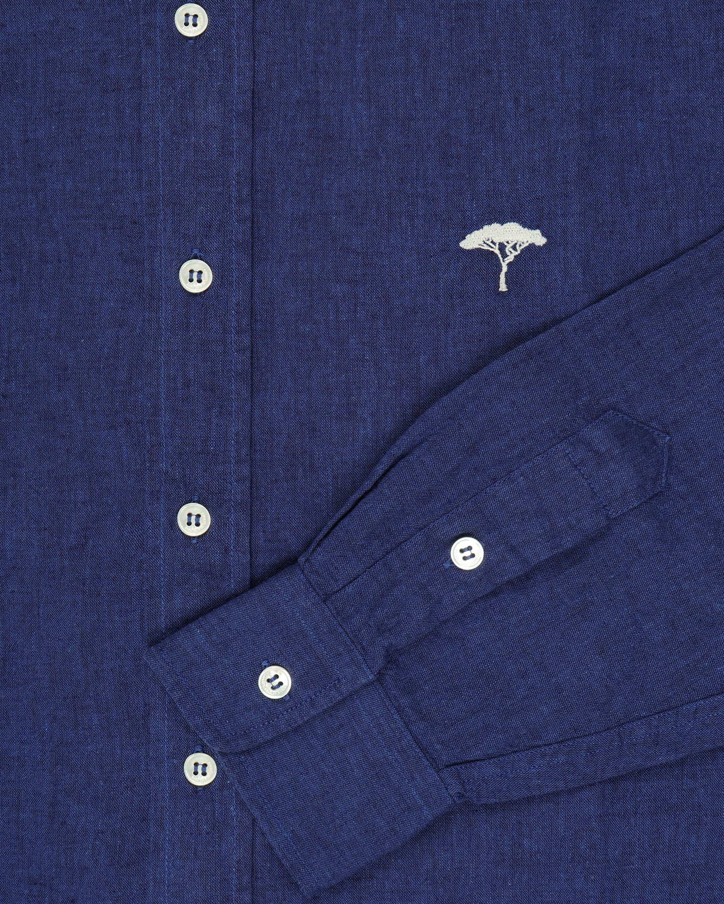 Long-Sleeve Linen Shirt - Ocean Blue