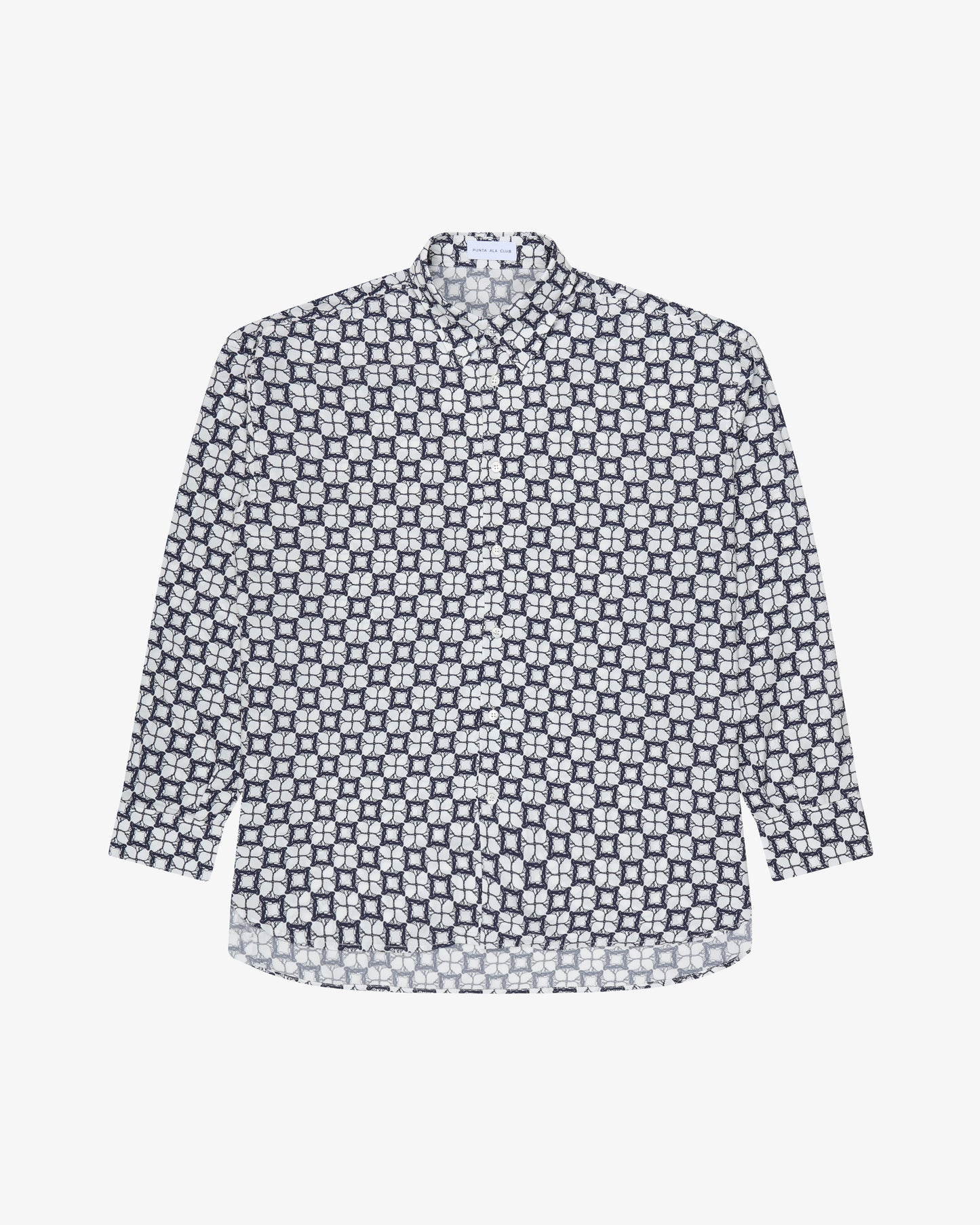 Patterned Leisure Shirt - Navy