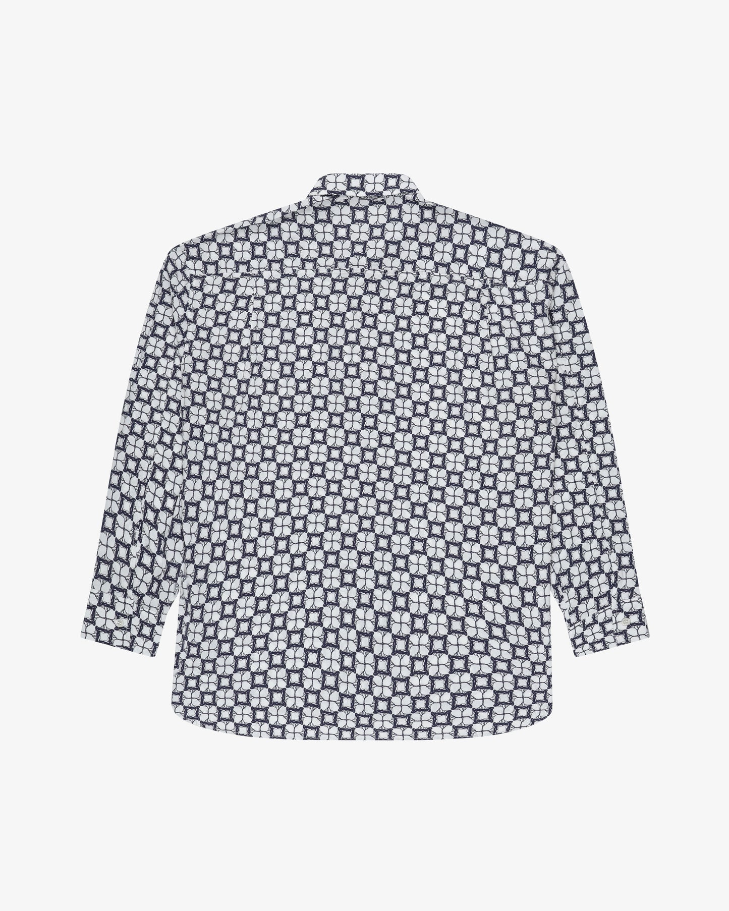 Patterned Leisure Shirt - Navy