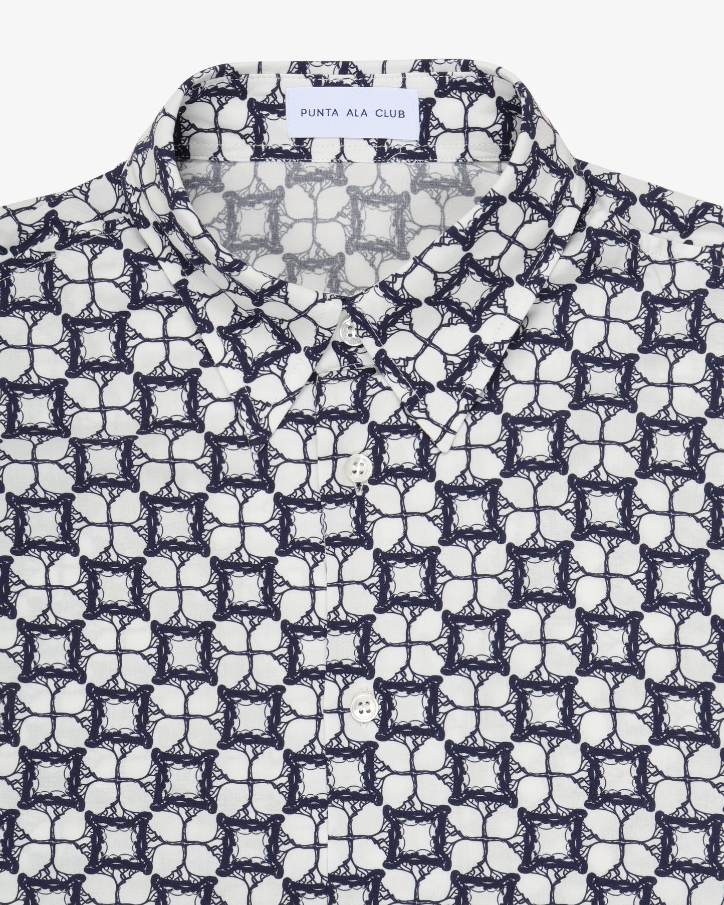 Patterned Leisure Shirt - Navy