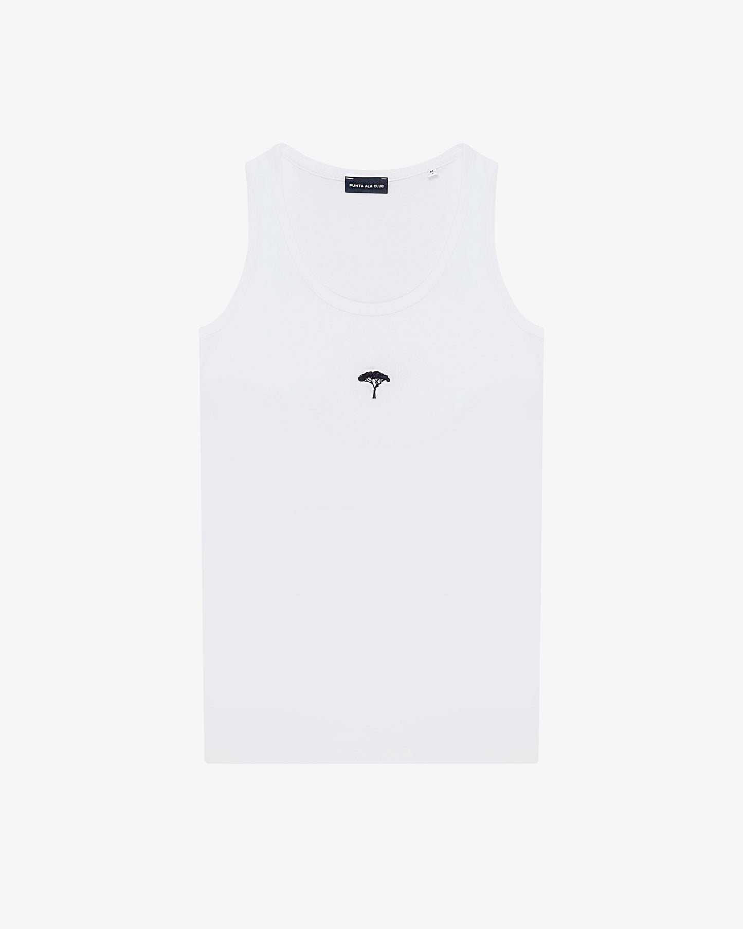 Embroidered Logo Tank Top - White