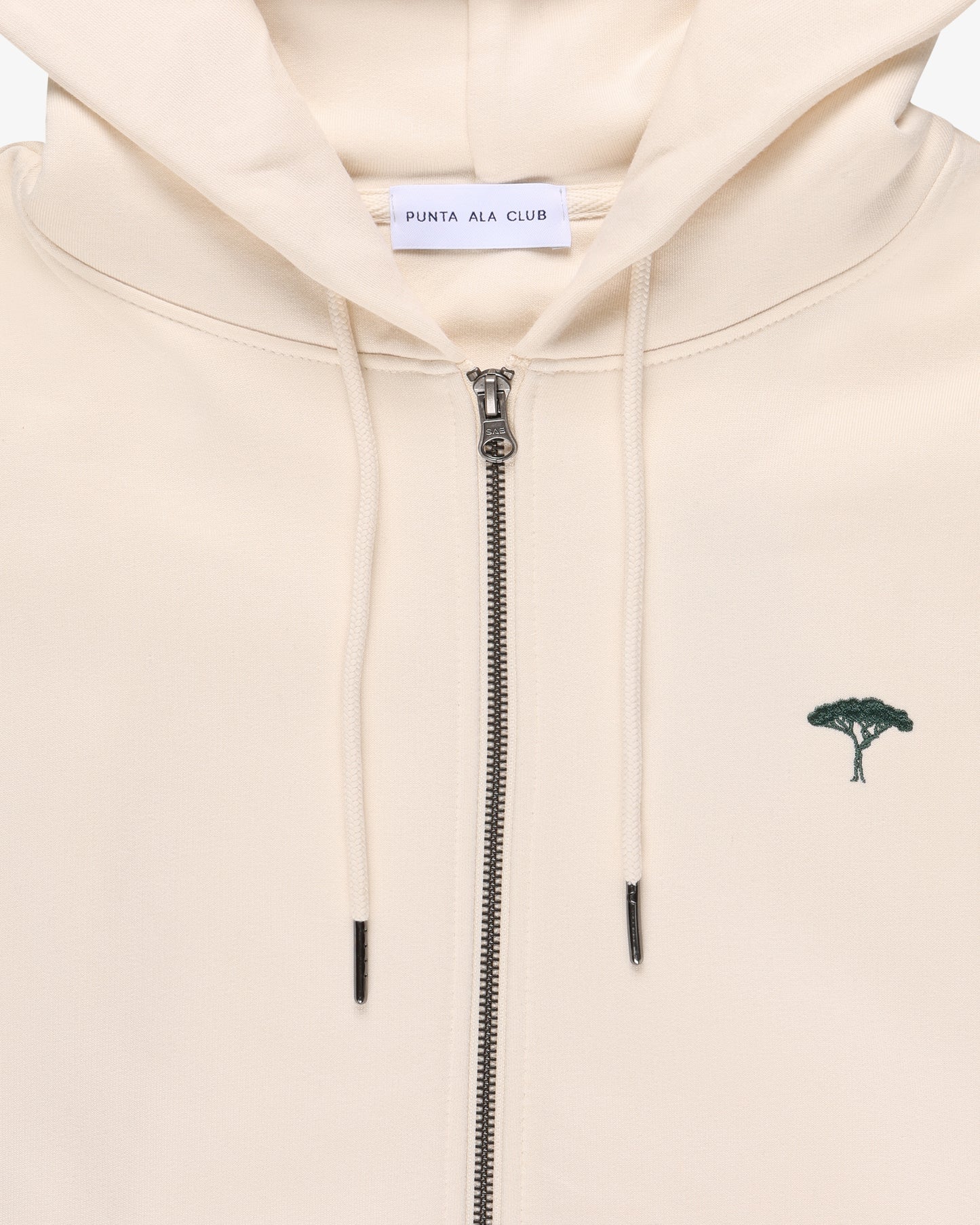 Felpa con zip "pinetto" - panna/verde