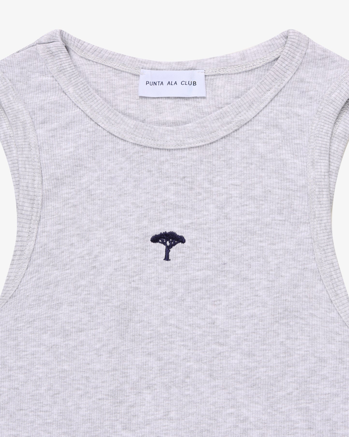 Canottiera a coste "pinetto" - grigio/blu
