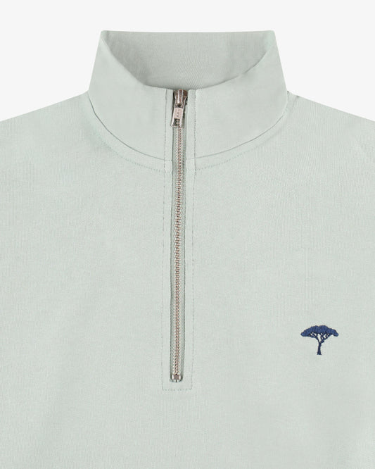 Felpa mezza zip pinetto - Verde Menta