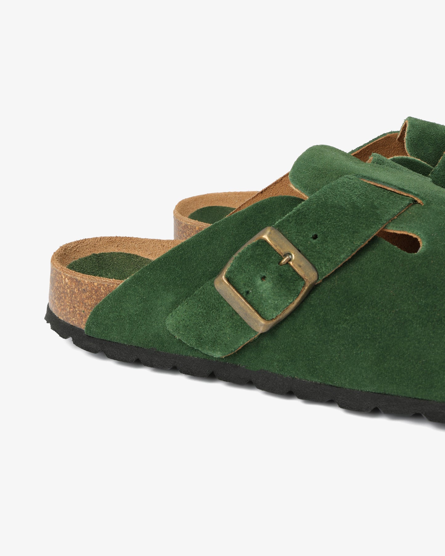 Suede Leather Sabot - Green