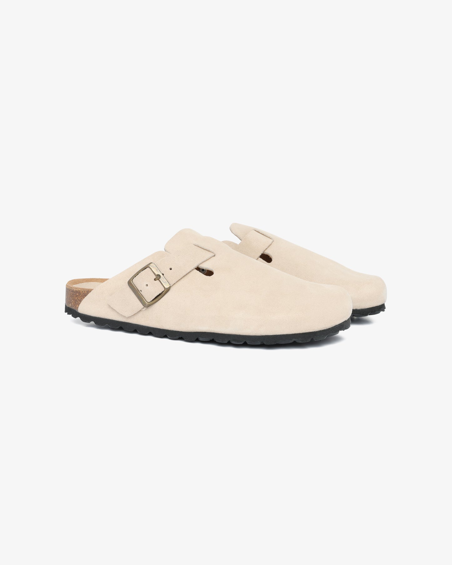 Suede Leather Sabot - Milk