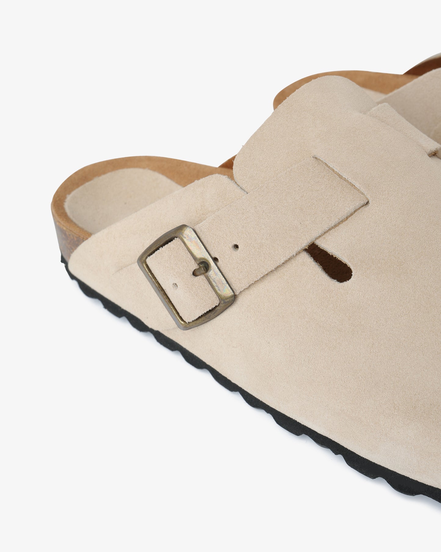 Suede Leather Sabot - Milk