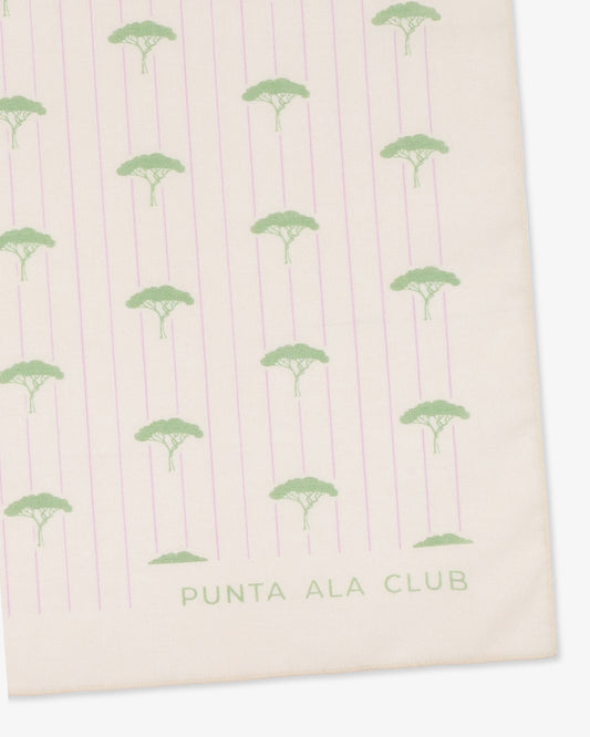 Foulard con pinetti - panna/verde