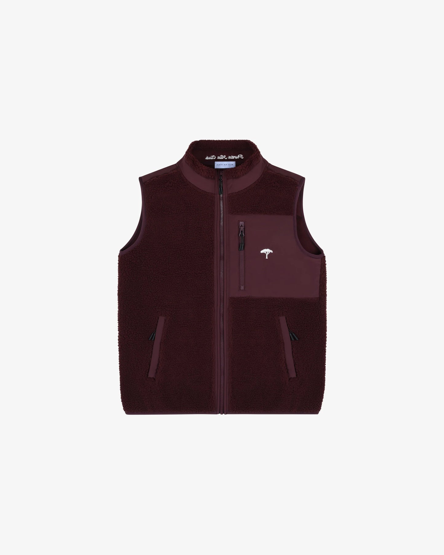Retro pile gilet pinetto - burgundy/bianco