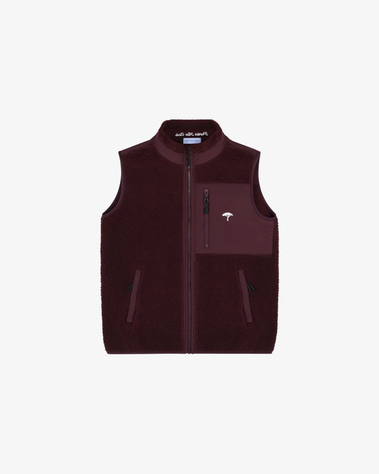 retro pile gilet pinetto - burgundy/bianco