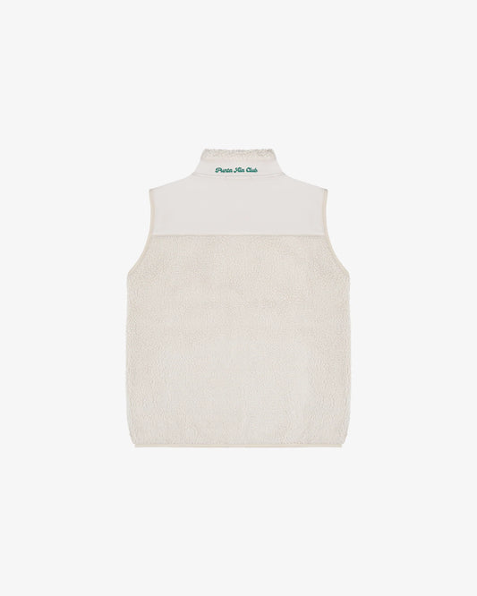 retro pile gilet pinetto - crema/verde