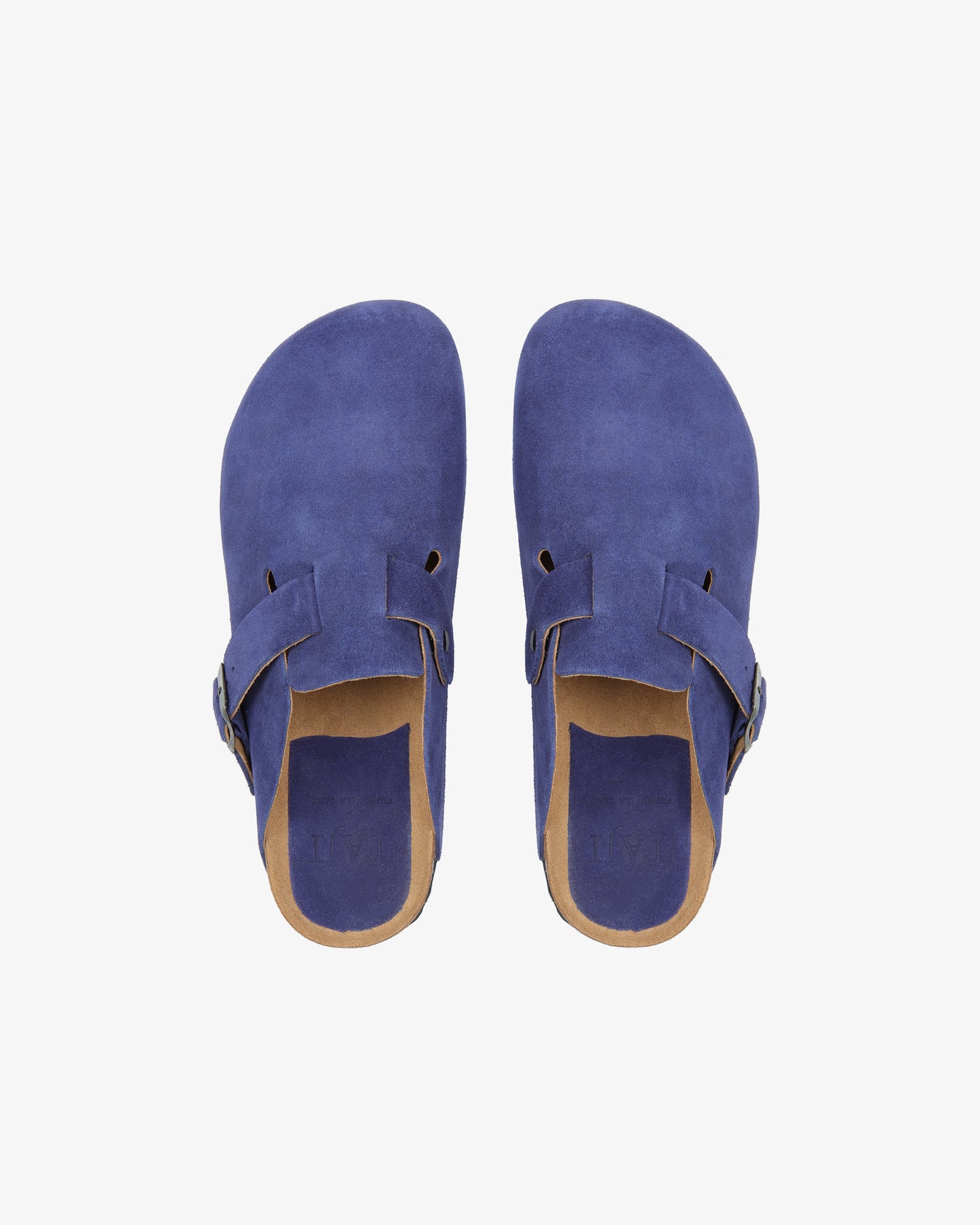 Suede Leather Sabot - Ocean Blue