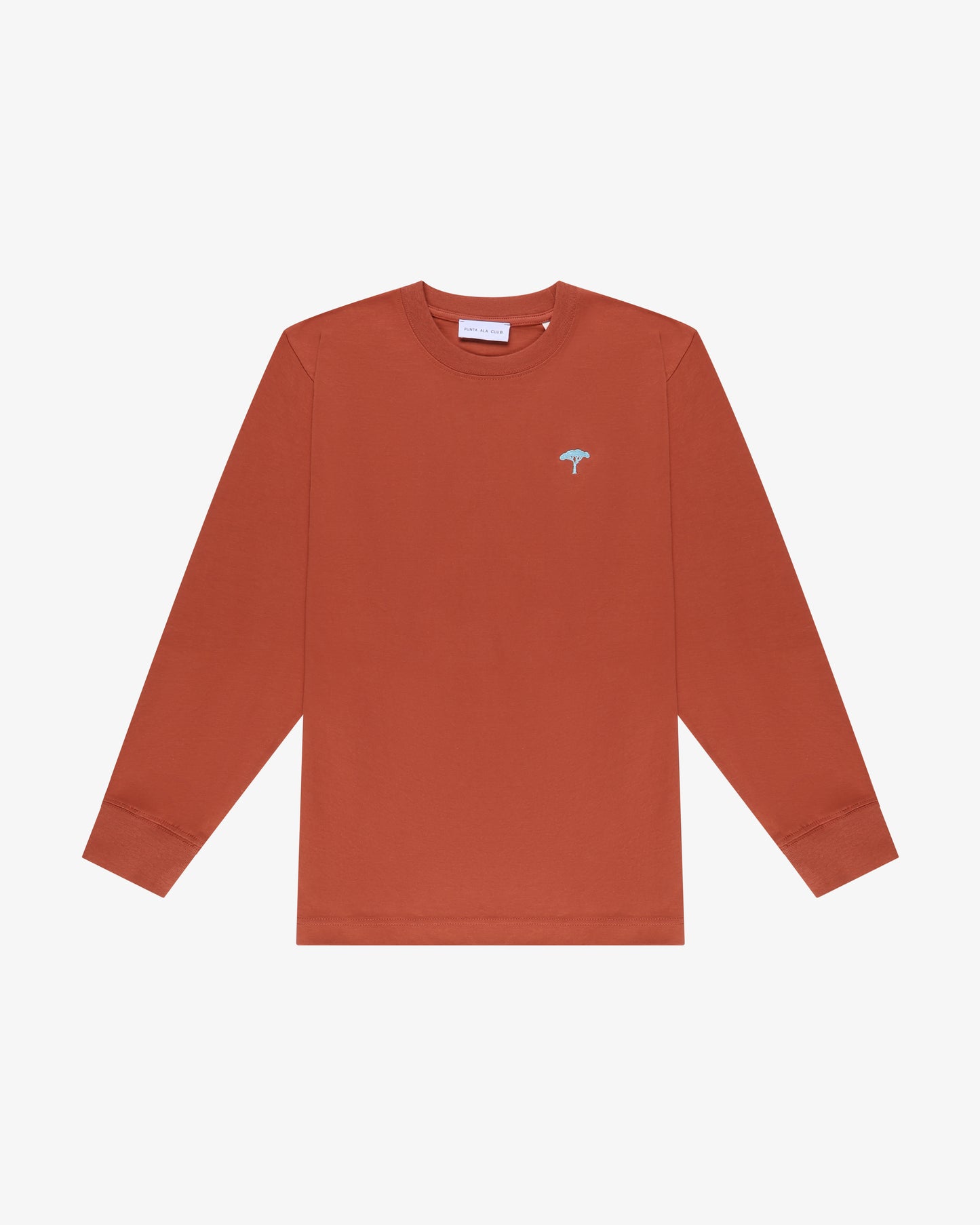 t shirt maniche lunghe "Rainbow" - terracotta/azzurro