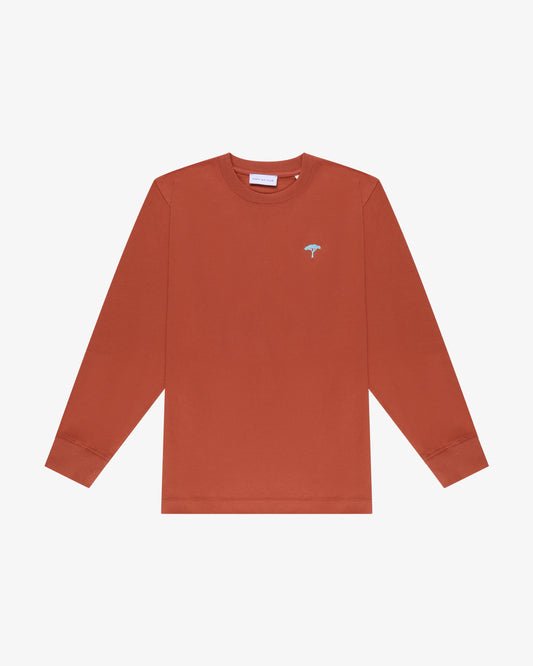 t shirt maniche lunghe "Rainbow" - terracotta/azzurro