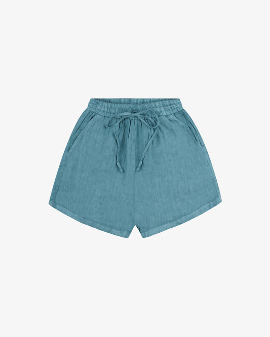 Short lino pinetto - Azzurro Polvere