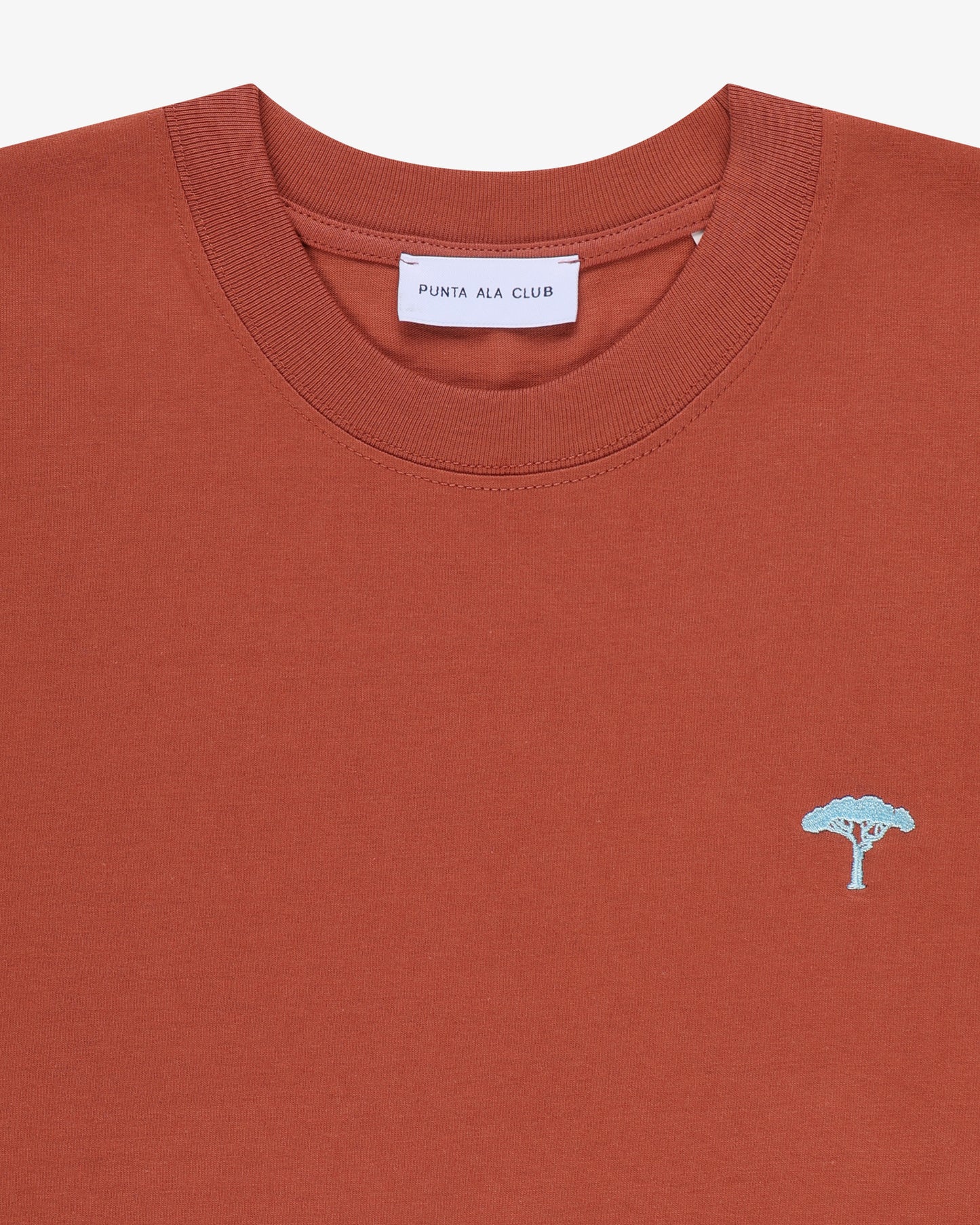 t shirt maniche lunghe "Rainbow" - terracotta/azzurro
