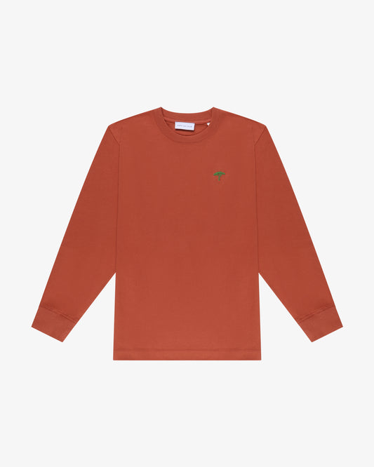 t shirt maniche lunghe "Rainbow" - terracotta/verde