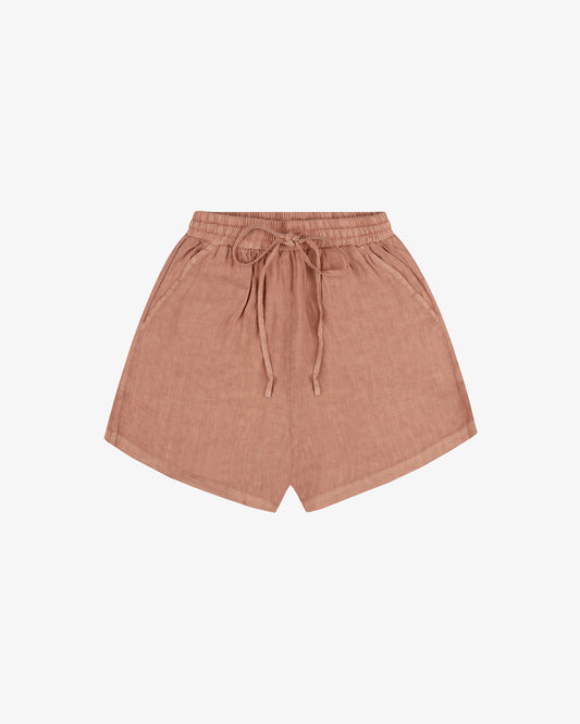 Short lino pinetto - Terracotta
