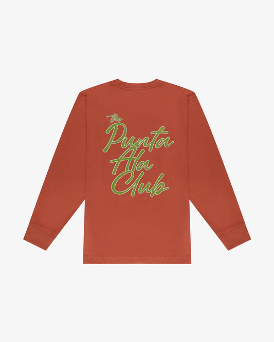 t shirt maniche lunghe "Rainbow" - terracotta/verde