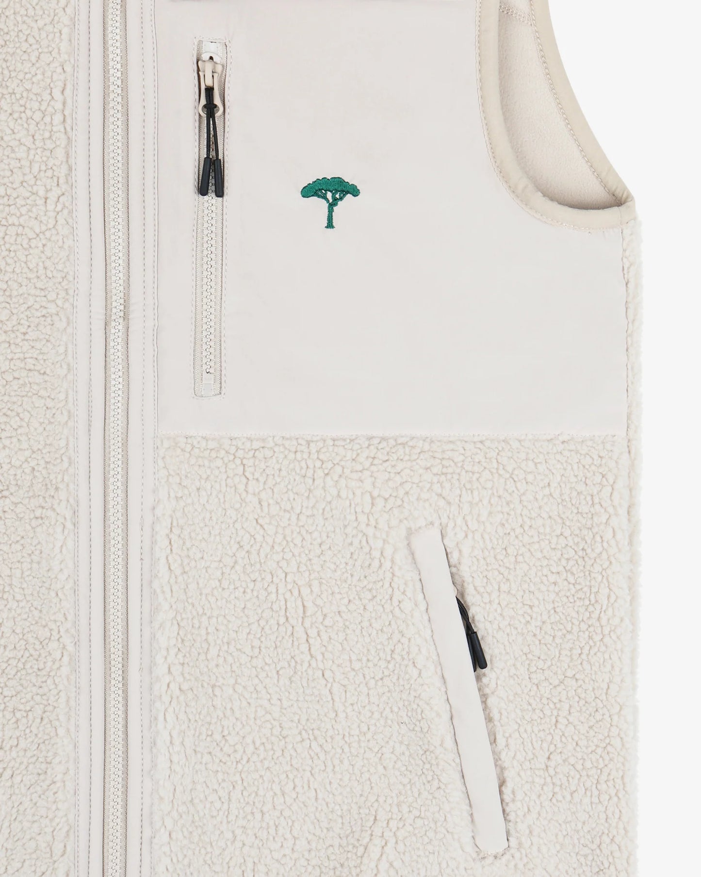 Retro pile gilet pinetto - crema/verde