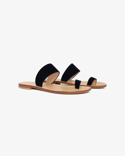 Velvet Capri Sandal - Navy