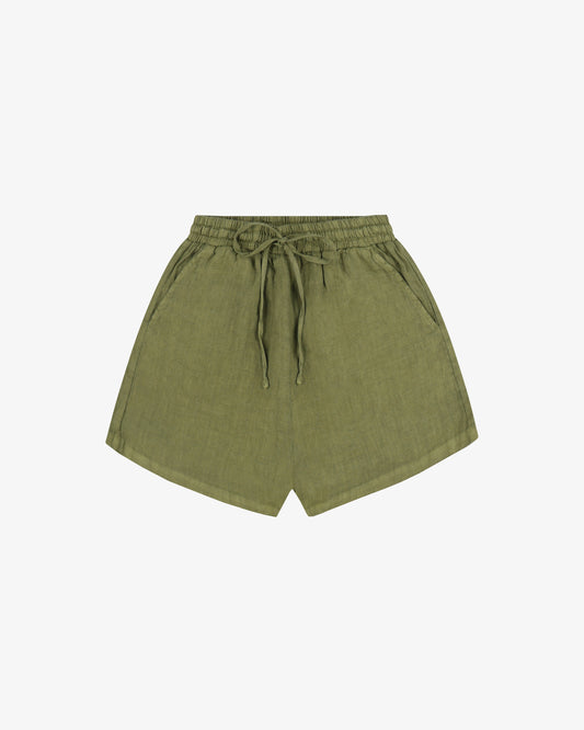 Short lino pinetto - Verde Oliva