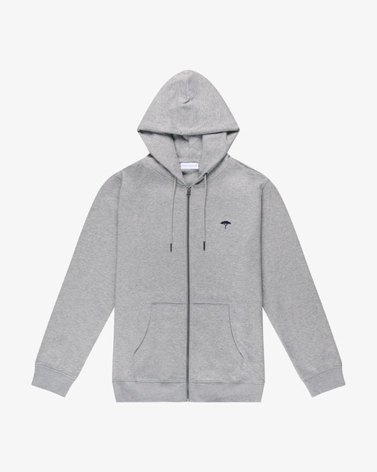 felpa con zip "pinetto" - grigio/blu