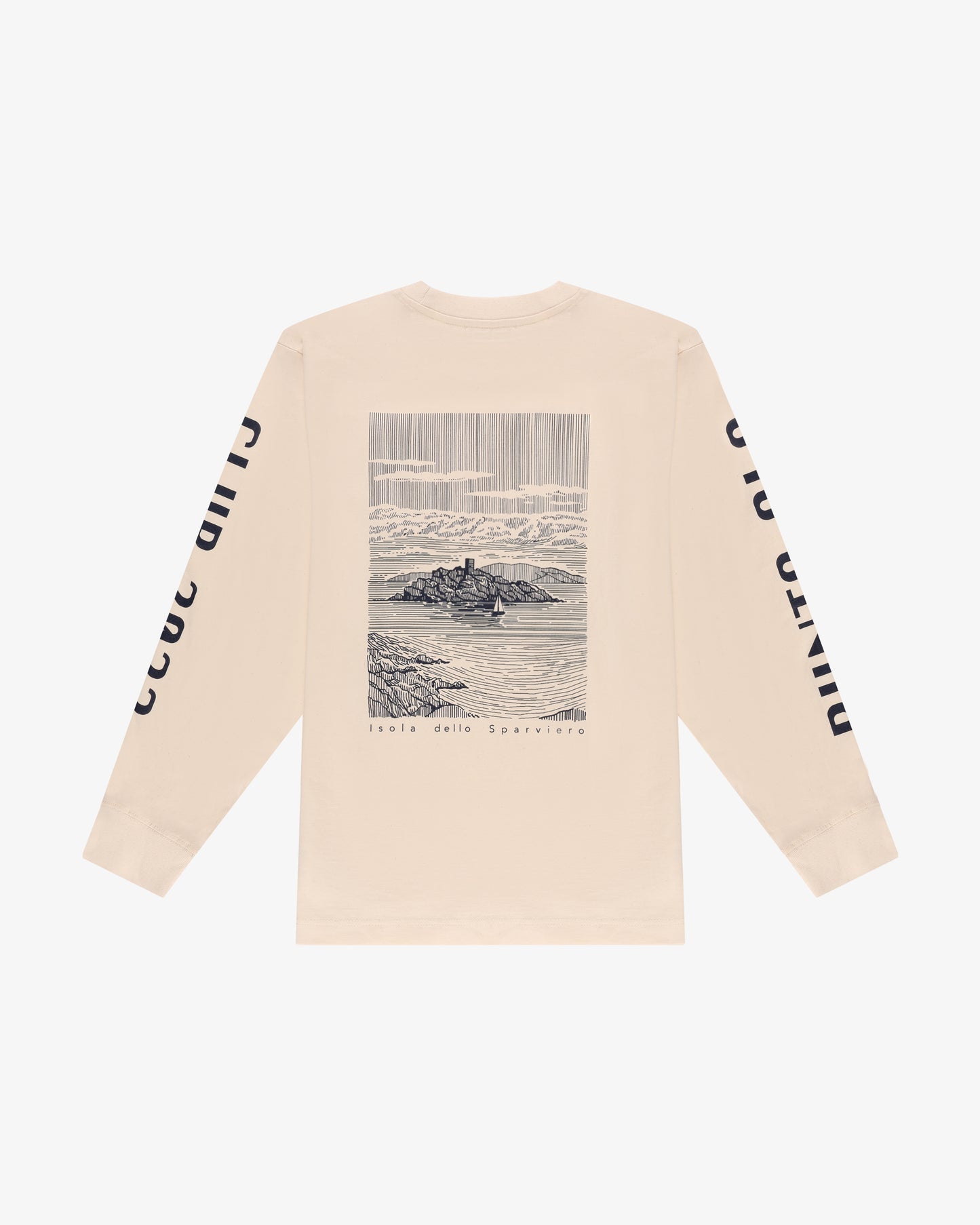 T-Shirt Maniche Lunghe "Isola dello Sparviero" Panna