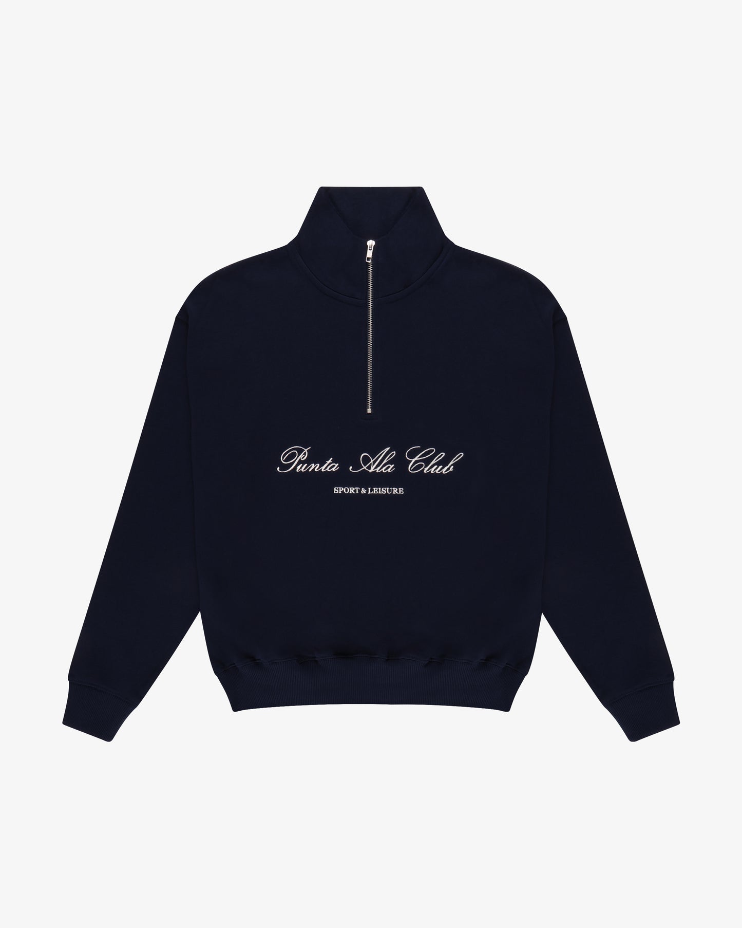 Felpa mezza zip "sport&leisure" - blu/bianco
