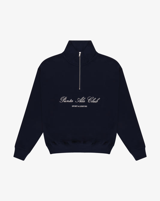 felpa mezza zip "sport&leisure" - blu/bianco