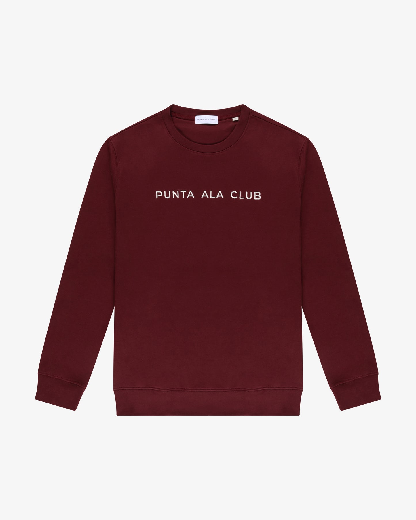 ⁠Felpa girocollo logo - burgundy/bianco