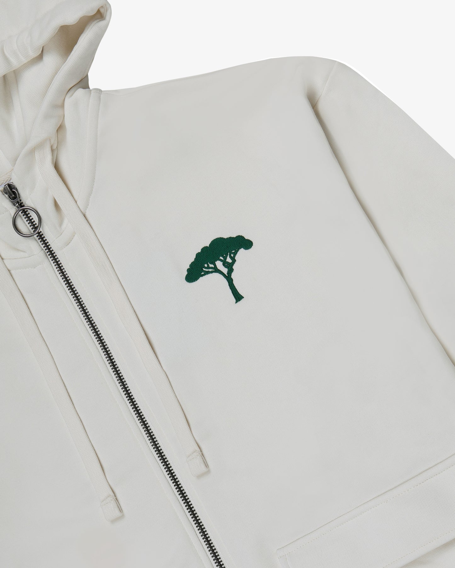 Cropped Zip Up Hoodie - Milk