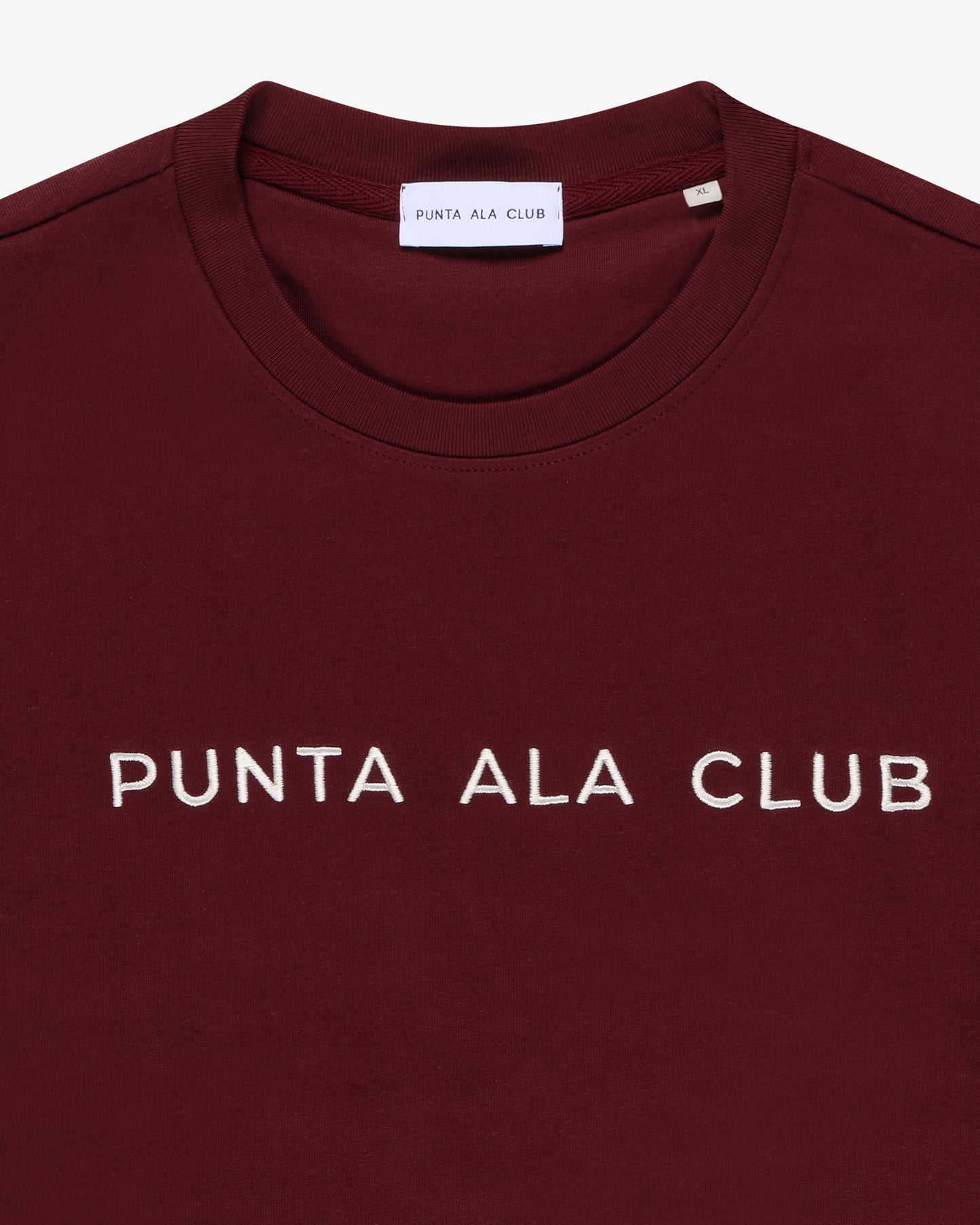⁠Felpa girocollo logo - burgundy/bianco