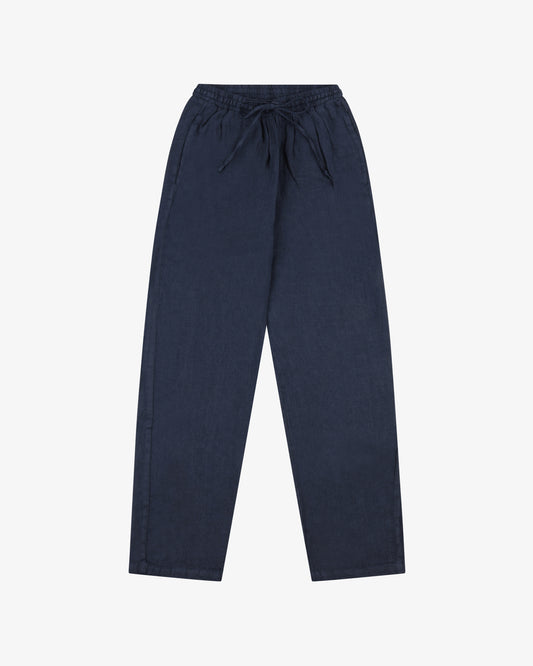 Pantalone lungo lino pinetto - Blu Navy