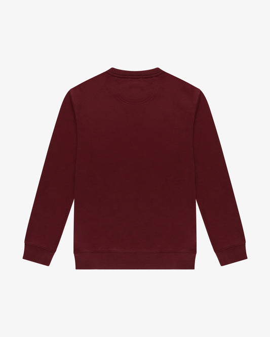 ⁠felpa girocollo logo - burgundy/bianco