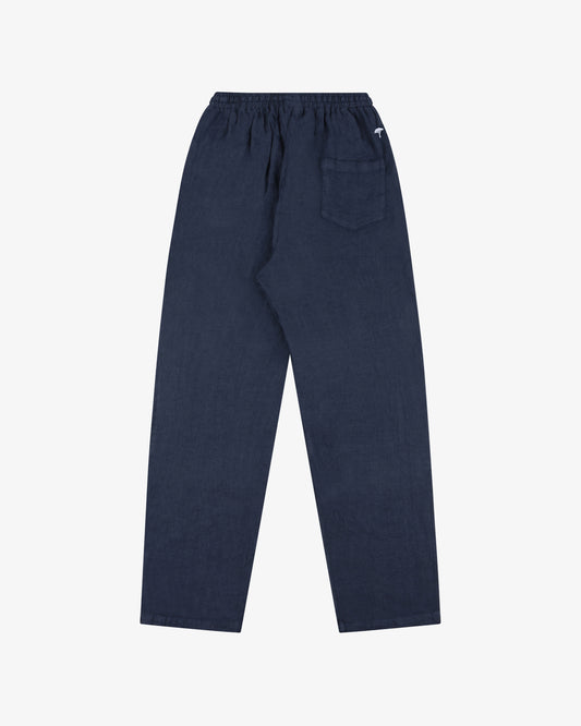 Pantalone lungo lino pinetto - Blu Navy