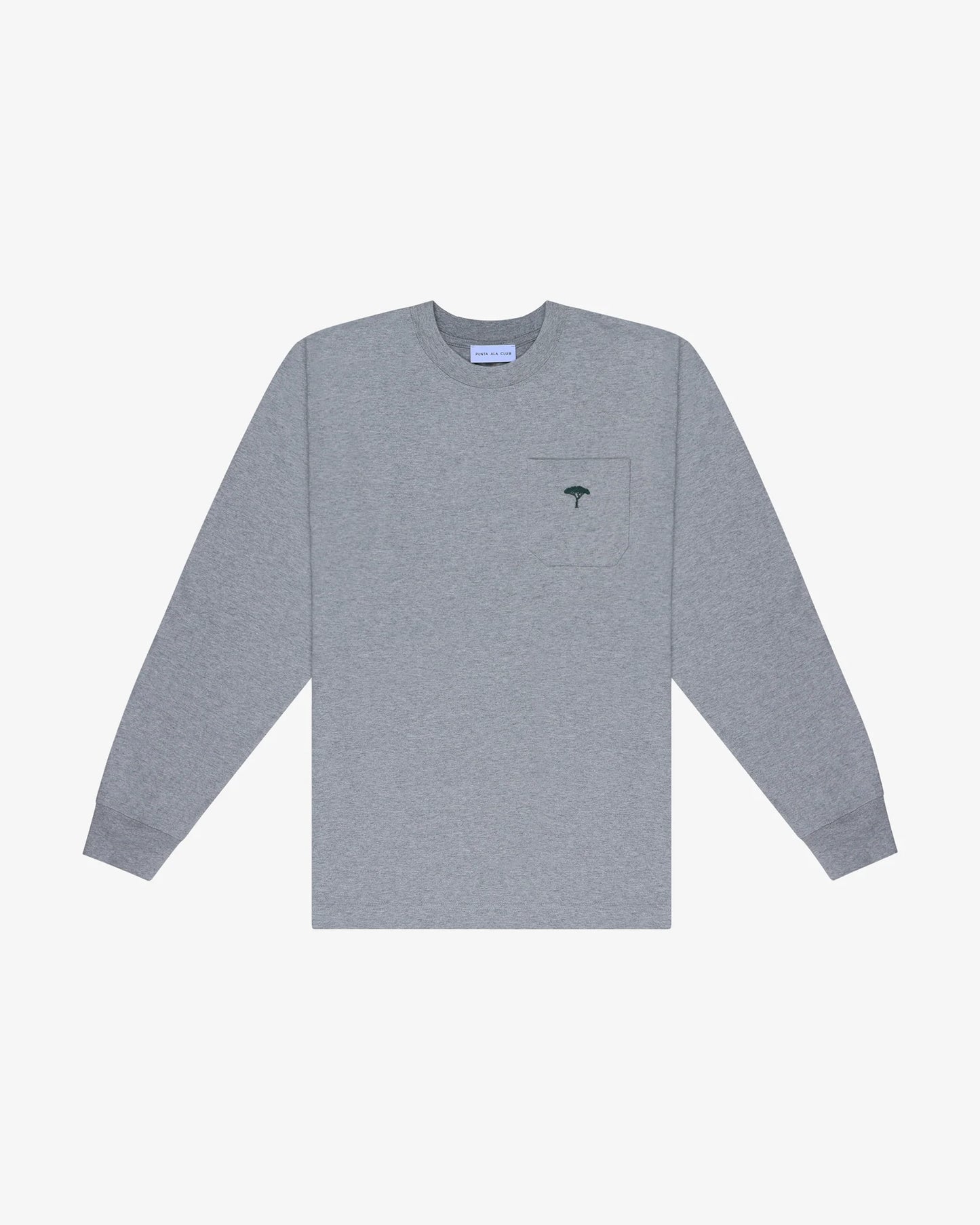 Pocket t-shirt maniche lunghe - grigio/verde