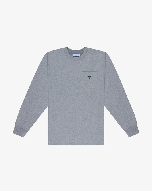 pocket t shirt maniche lunghe - grigio/verde