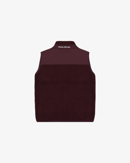 retro pile gilet pinetto - burgundy/bianco