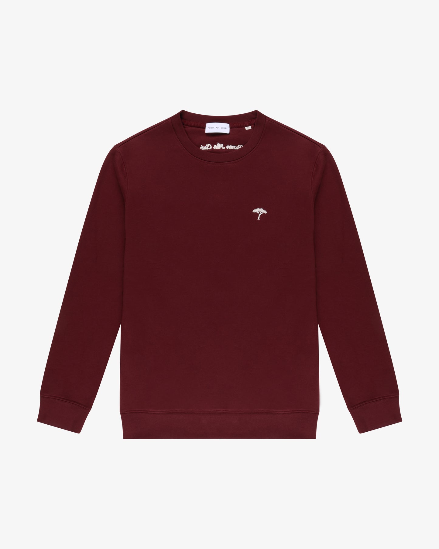 ⁠Felpa girocollo pinetto - burgundy/bianco
