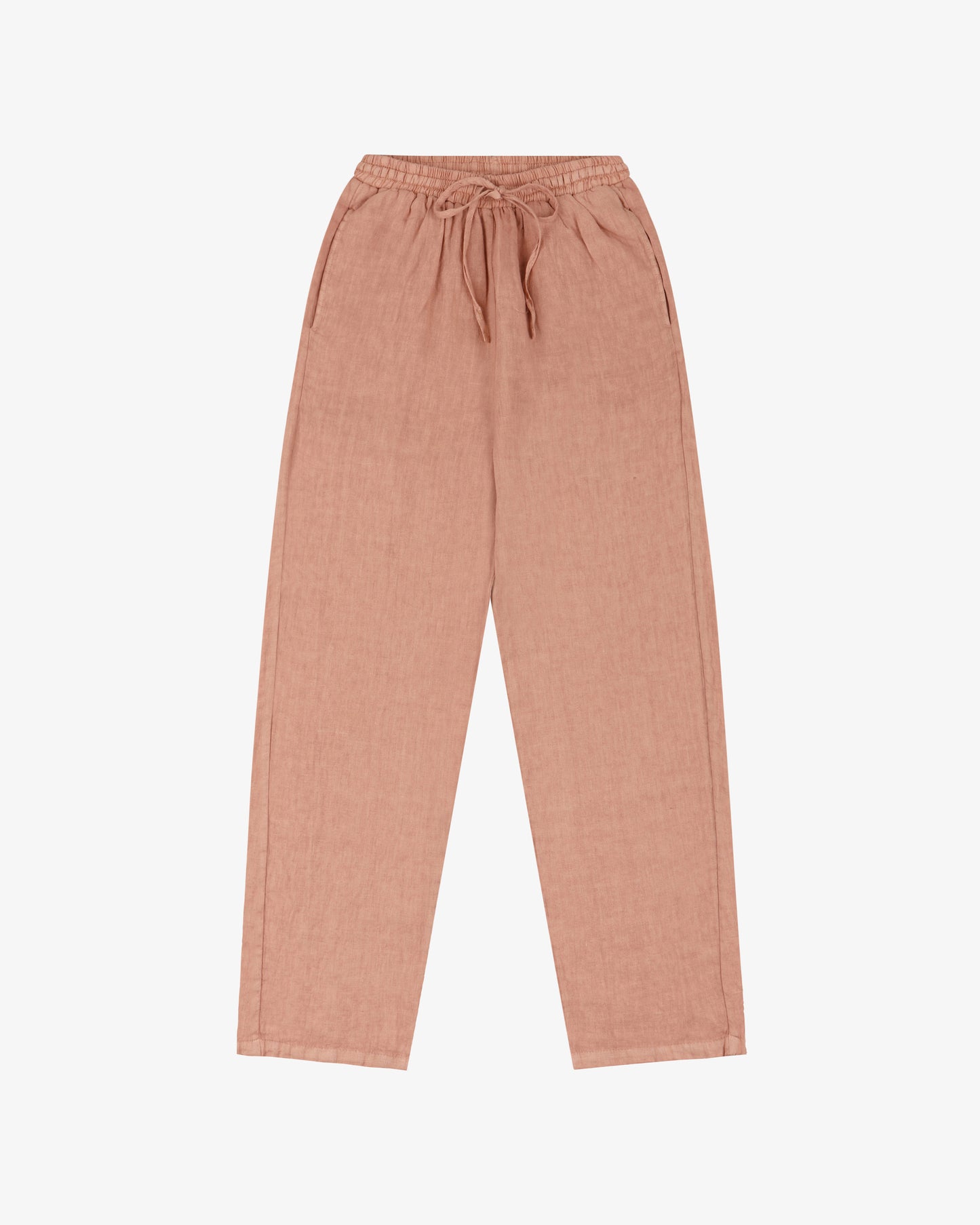 Pantalone lungo lino pinetto - Terracotta