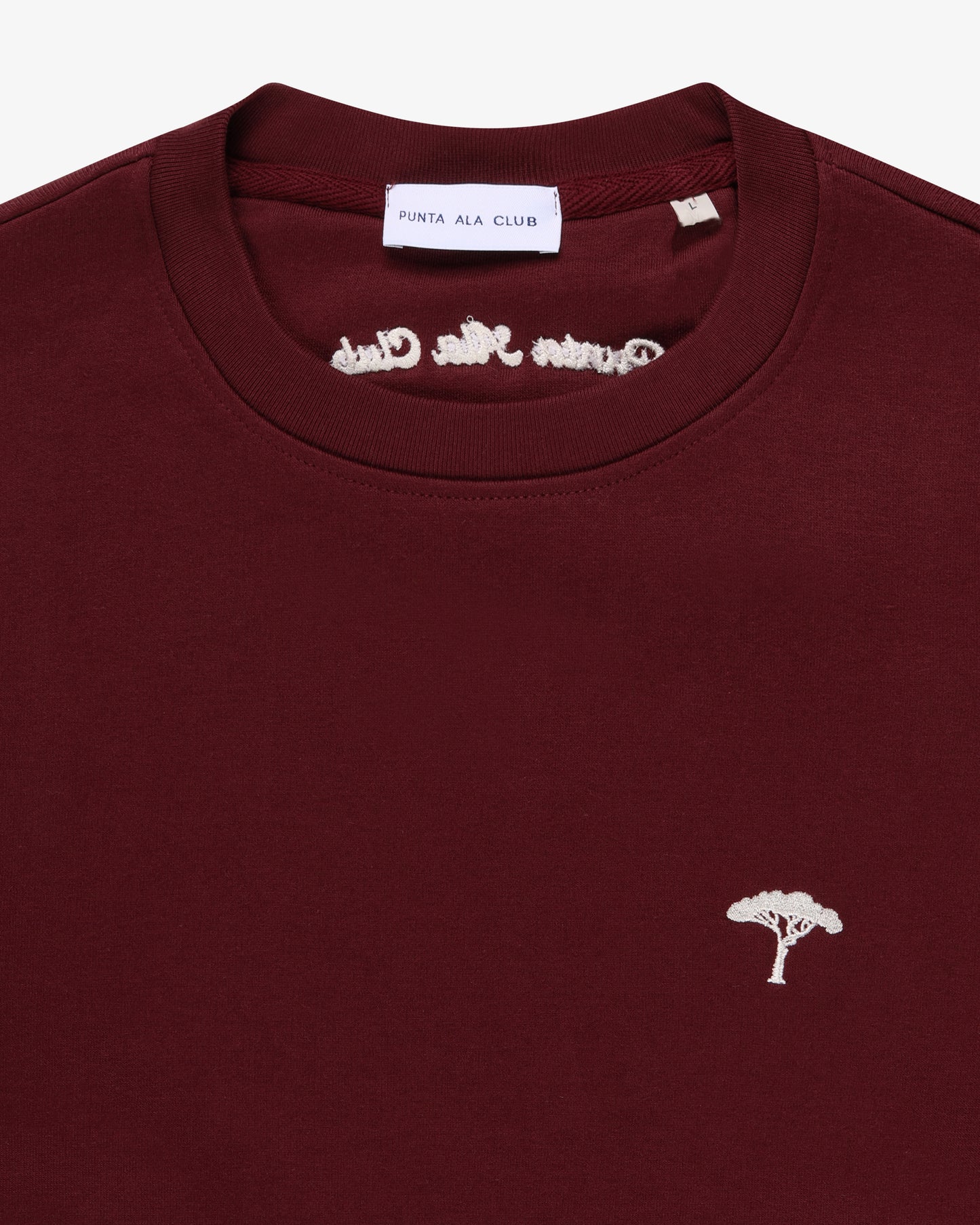 ⁠Felpa girocollo pinetto - burgundy/bianco