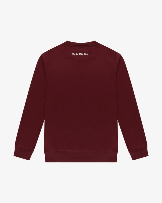 ⁠felpa girocollo pinetto - burgundy/bianco