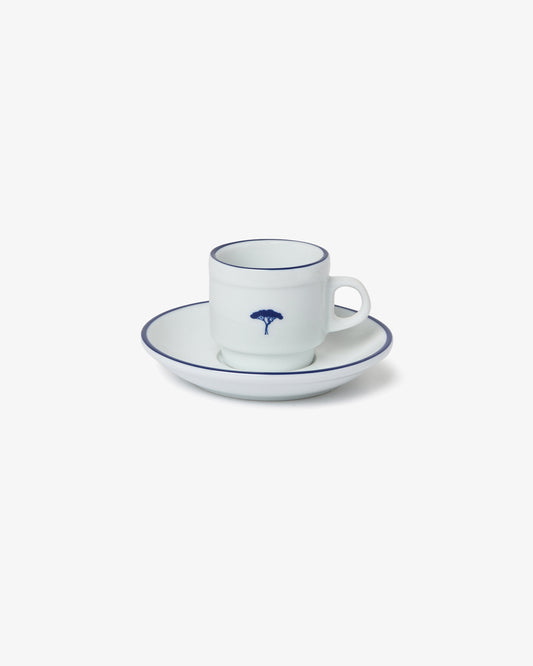 Set tazzina da caffè con piattino - Bianco/Blu